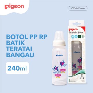 Pigeon Botol Susu PP RP 240Ml Batik Teratai Bangau - Biru (M)