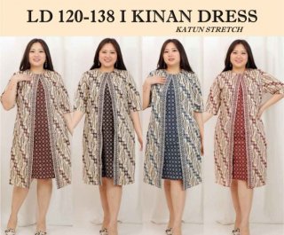 599 KINAN DRESS BATIK JUMBO XXL BIGSIZE WANITA 2XL BIG SIZE STRETCH