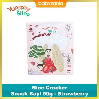Yummy Bites Rice Cracker Snack Bayi 50 gr - Strawberry