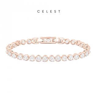 Celest Bezel Rose Gold Tennis Bracelet