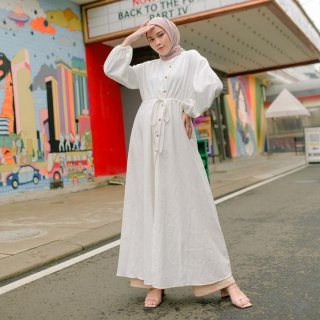 HijabChic Hanania Broken White Dress 