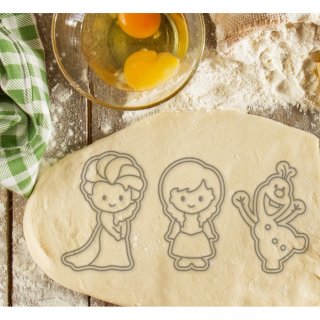 Frozen Cookie Cutter set 3 pcs with Outline
