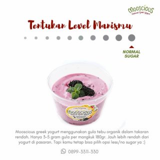 Mooscious Natural Greek Yogurt Mulberry - 180 gr, Less Sugar