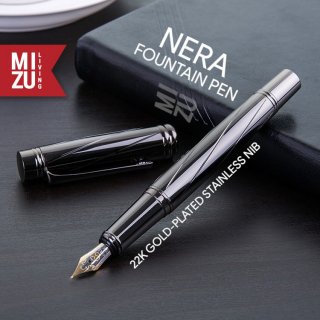 26. MIZU NERA Fountain Pen, Dilapisi Emas 22K