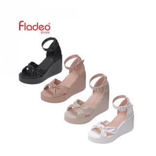 Fladeo I22/LDFH678-1LU/Sandal Wedges Tali Slide Wanita [ Ankle Strap Wedges Slipper Sandals ]