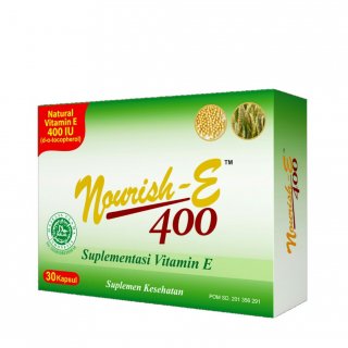 Nourish-E 400 IU - 30 capsules Vitamin E Kesehatan Kulit 3 Blister @10 kapsul