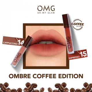 OMG OH MY GLAM Matte Kiss Lip Cream Deep Coffee Ombre - 14 Cappuccino & 15 Espresso