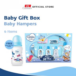 15. Cussons Baby Gift Box FREE Milk Bottle, Paket Perawatan Mandi Bayi yang Lengkap