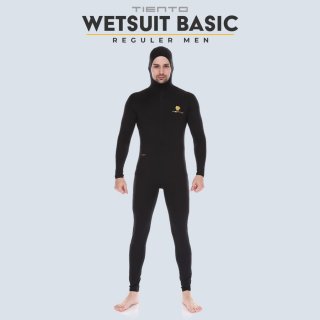 Tiento Wetsuit Hoodie Black Swimwear Pakaian Renang Diving Pria
