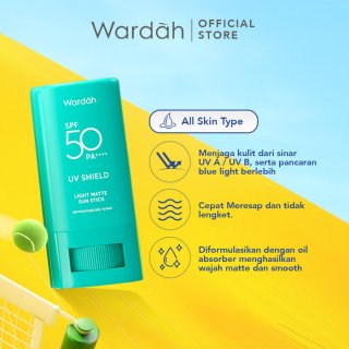 Wardah UV Shield Light Matte Sun Stick - Sunscreen Wajah SPF 50