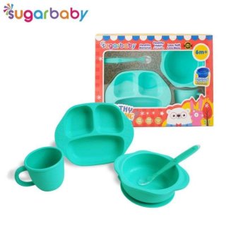 Sugar Baby Healthy Silicone Feeding Set (isi 4) - Green