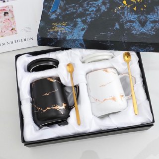 15. Marble Set Mug/ Gelas Couple / Nordic Mug, Mug Cantik untuk Ngopi Bareng
