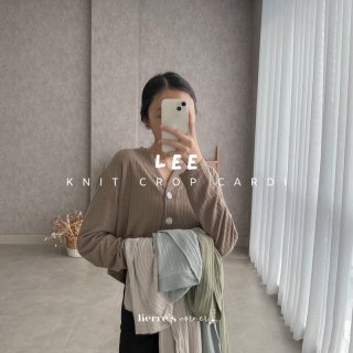 LEE Crop Cardigan - Knit Basic Cardi Korean Outer