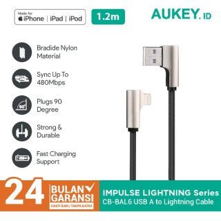 Aukey CB-BAL6 Cable 1m Mfi Lightning Braided Nylon