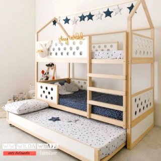 Bed House Anak Tempat Tidur Tingkat 90x200x270