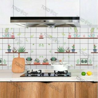 Wall Sticker Dapur Anti Minyak / Anti Api Alumunium Foil Cantik