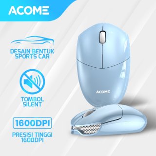 7. Acome Mouse Wireless Silent Click Desain Sports Car AM200, Tidak Berisik dan Tidak Ribet 