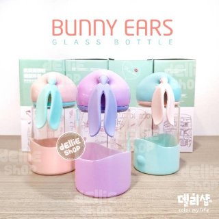 3. Bunny Ears Glass Bottle Botol Minum, Bisa untuk Hadiah