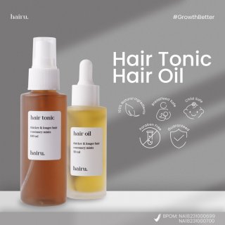 HAIRU HAIR TONIC & OIL by dr. Aghni Haircare Penumbuh Rambut - Hair Tonic