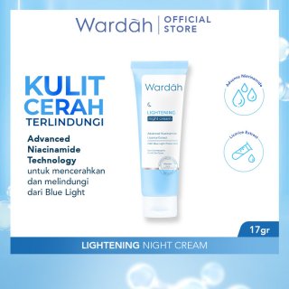 Wardah Lightening Night Cream - Krim Malam Menyamarkan Bekas Jerawat - 20 ml