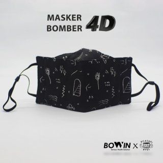 [Bowin X Chicco Jerikho] Masker Bomber - Masker Kain 4ply