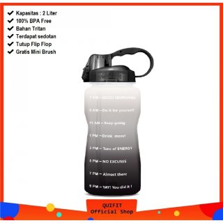 11. QUIFIT - Botol Air Minum Motivasi 2L Jaga Tubuh Tetap Terhidrasi