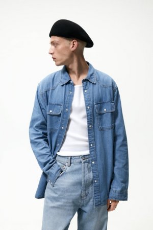 12. Denim Shirt With Pockets, Look Casual