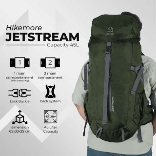 Tas Ransel Hiking Gunung Carrier Hikemore Jetstream 45L Original