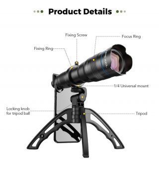 APEXEL HD 36X Zoom Monocular Telescope 