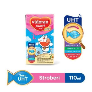 Vidoran Xmart Milk Stroberi UHT (110 ml)