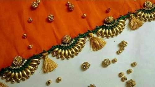 Hand Beads Work Design Silk Organza Saree | CA105