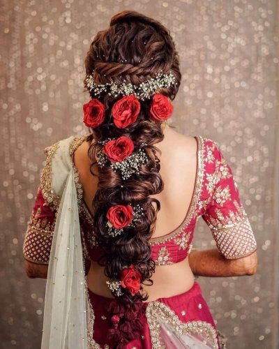 Hairstyle for her wedding Flower @apshairflowers | Instagram