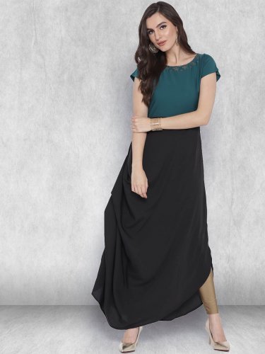 The bebo black on sale crepe straight kurti