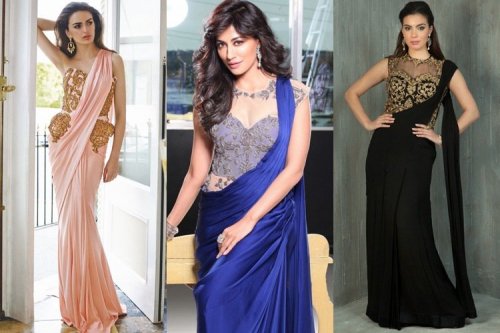 indo western saree gowns