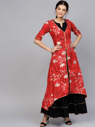 long skirt with kurti myntra