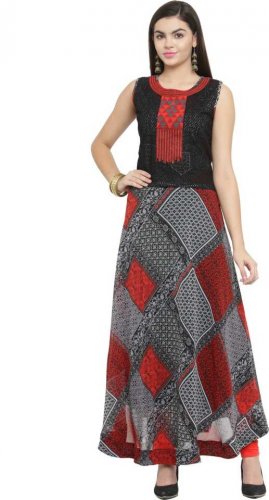 flipkart long kurti with skirt