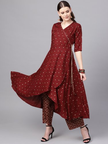 palazzo suit sets myntra