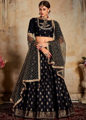 Buy Black Color Lehenga by Akanksha Singh at Fresh Look Fashion | Black  bridal, Lehenga designs, Lehnga dress