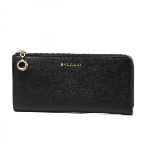 ブルガリ 長財布 ロゴクリップ グレインレザー シルバーリング