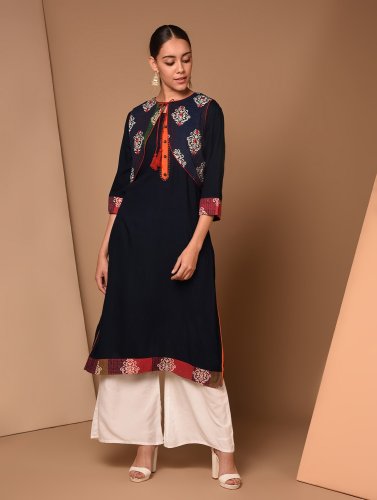 collar jacket kurti