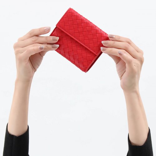 【新品】ボッテガ 二つ折りミディアム財布 132357-2040 ナッパ エバノ