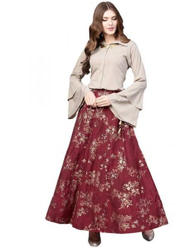 Designer Kurti Boutique Canada-Green Linen Cotton Party Wear Indo Western  Kurti Meave 7907 By Maisha SC/016331 Size L