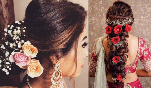 Top 15 Floral Bun Hairstyles for Brides this Wedding Season  K4 Fashion