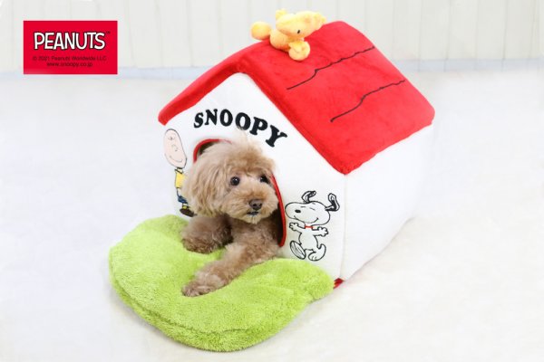 ウッドストック型のおもちゃがかわいい「スヌーピー ペットハウスM 赤