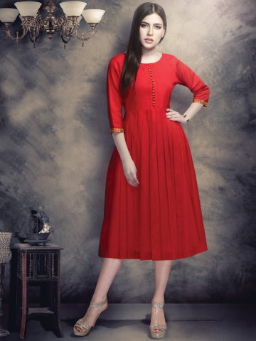 Women Feel Beautiful in Red: 10 Unique, Bold and Striking Red Kurti ...