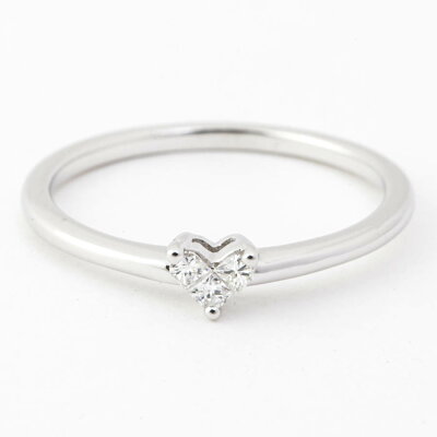 STAR JEWELRY スタージュエリ— K18WG ホワイトゴールド 0.05ct ダイヤモンド リング 指輪 9号 ミステリアスハート #26084YR