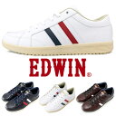 エドウイン スニーカー メンズ EDWIN スニーカー 靴 メンズ 4E 幅広 クラシックスニーカー コートスニーカー ライン 白 紺 ホワイト ネイビー ワイン 3色 エドウィン EDM11