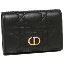 Christian Dior コインケース カードケース ディオールカロ ミニ財布 ブラック レディース クリスチャンディオール S5132UWHC 900U