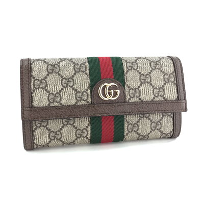 グッチ GUCCI 長財布 コンチネンタルウォレット オフィディア ウェブ GGスプリーム キャンバス ベージュ エボニー 523153 96IWG 8745