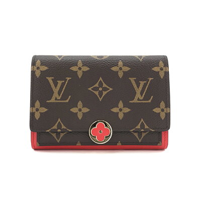 ルイヴィトン LOUIS VUITTON 財布 二つ折り ポルトフォイユ フロール コンパクト モノグラム コクリコ M64587【ルイ・ヴィトン ヴィトン BOX 保存袋 紙袋付 新品】